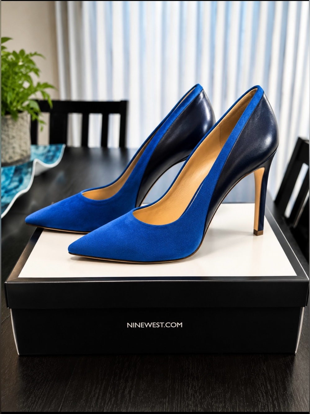 Two -tone Leather and Suede Nine West Heels